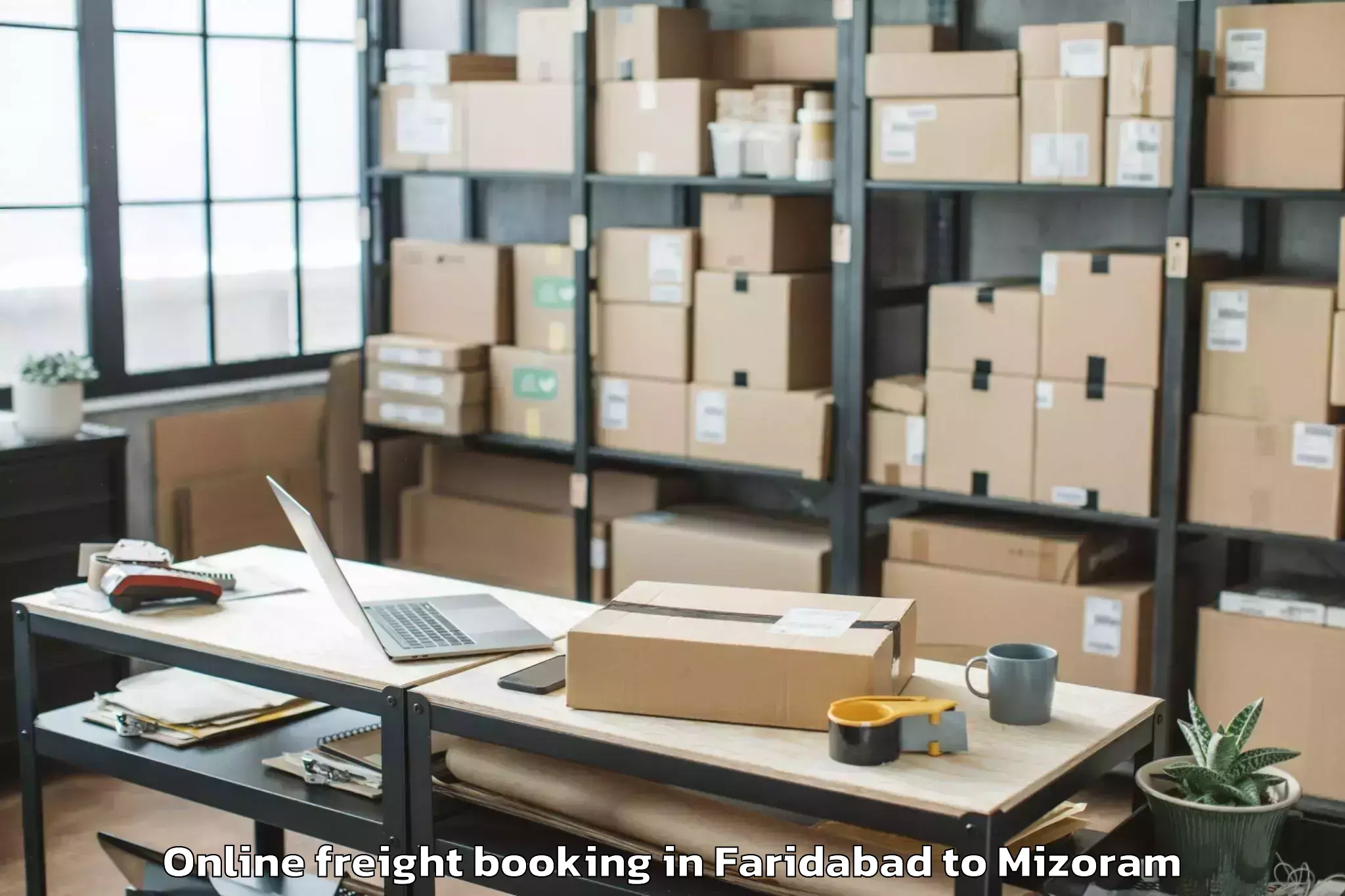 Faridabad to Darlawn Online Freight Booking